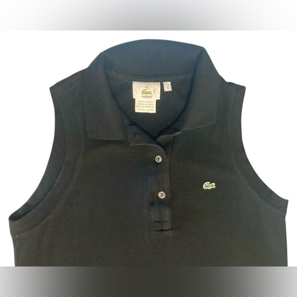 Lacoste Dresses & Skirts - Lacoste Women’s Black Sleeveless Polo Shirt Dress Vintage Tennis Sportswear Sz 6